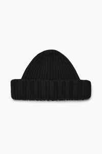 Black Lambswool Beanie