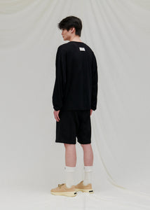 Essential Pleated Jersey Shorts - Black
