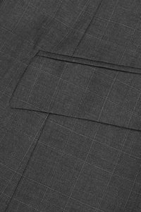 Grey Check Tailored Wool Blazer