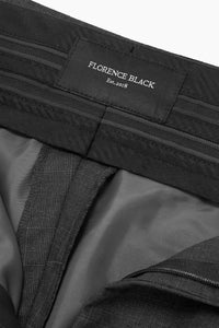 Grey Check Tailored Wool Trousers