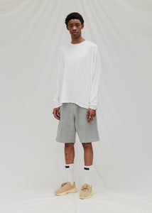 White Relaxed Fit Long Sleeve Modal Tee