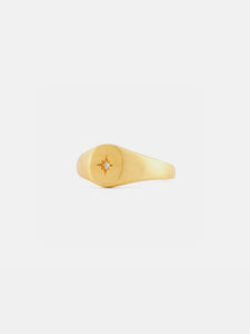 Gold Diamond Signet Ring