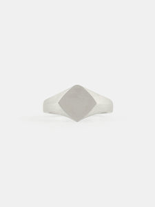 Silver Brushed Rhombus Ring