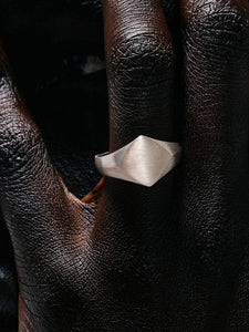 Silver Brushed Rhombus Ring