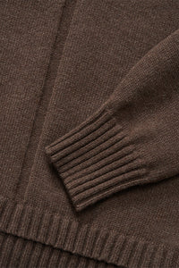 Oversized Lambswool Sweater - Brown