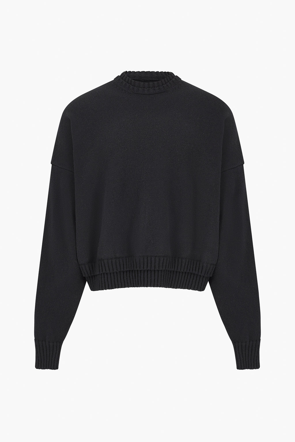 Cropped Lambswool Sweater V3 - Black – Florence Black