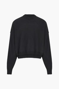 Cropped Lambswool Sweater V3 - Black