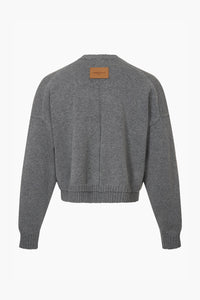 Cropped Lambswool Sweater V3 - Grey