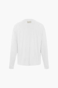 White Relaxed Fit Long Sleeve Modal Tee